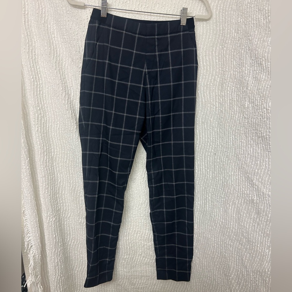 Skinny Plaid Pants Size XS Black White Green Blue Uniqlo
